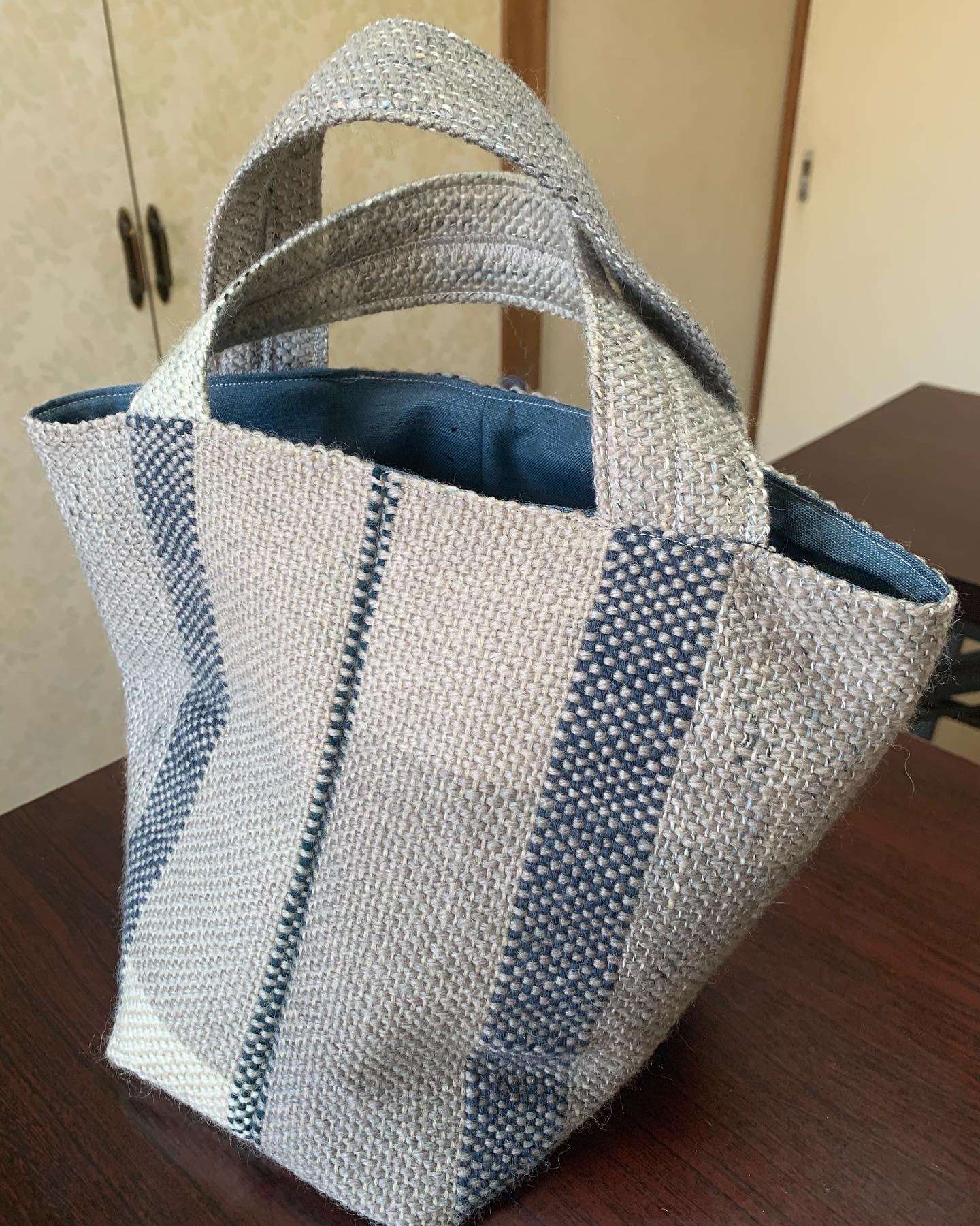 【さきおり工房浩子】手織りのチュニックとお揃いバッグ完成です